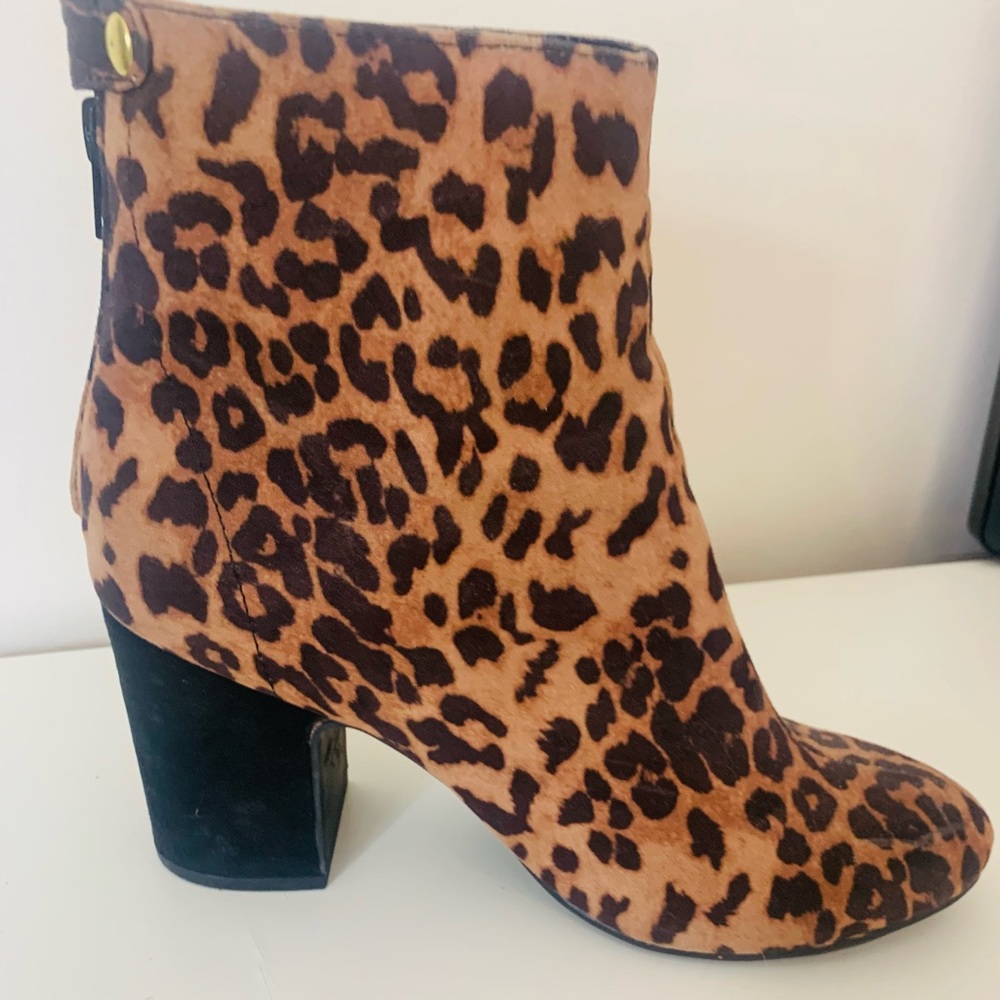 Leopard Print Faux Suede Booties